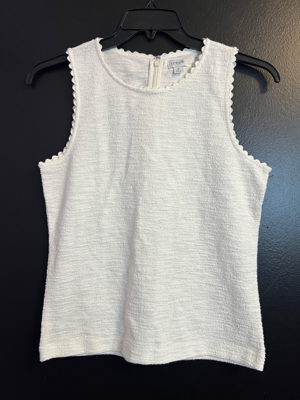 J. CREW White Textured Sleeveless Shell Top
